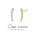 Linea Lucente Studs | 14K Yellow Gold | Lab Grown Diamonds | Casa Maria Gioielli