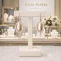 Rose Gold Plated Oval Drop Earrings – Sterling Silver & Zircon