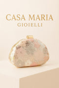 Petali di Luce Maria” Clutch | Exquisite Craftsmanship Pastel Florals Shimmering | Casa Maria Gioielli