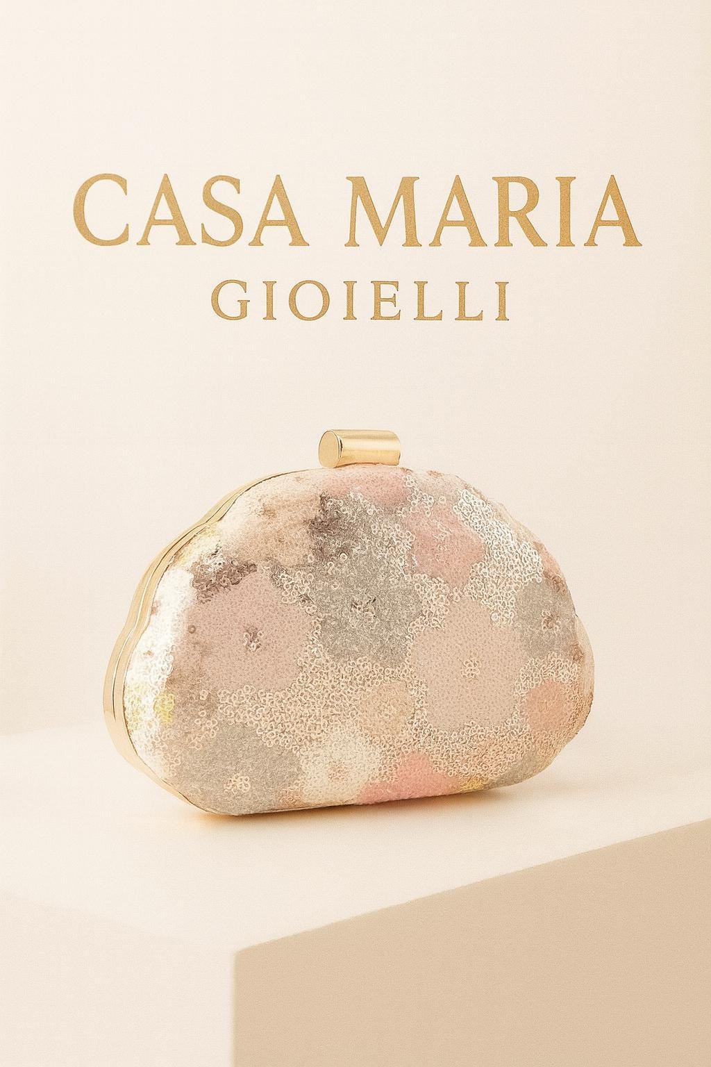 Petali di Luce Maria” Clutch | Exquisite Craftsmanship Pastel Florals Shimmering | Casa Maria Gioielli
