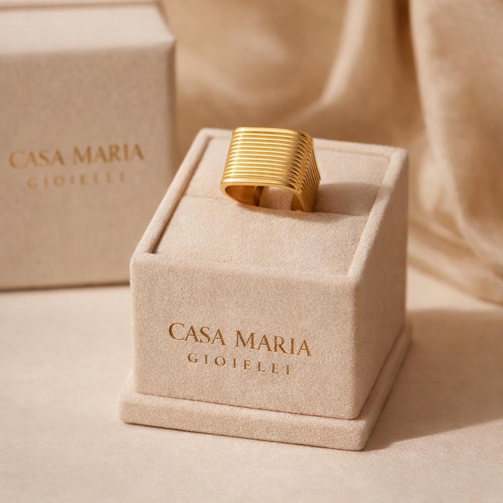 Anello Avvolta Ring | 18K Vermeil Gold | Non-Fading | Luxurious Look | Casa Maria Gioielli