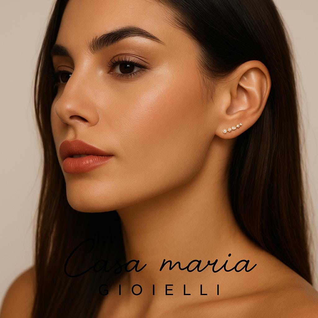 Linea Lucente Studs | 14K Yellow Gold | Lab Grown Diamonds | Casa Maria Gioielli