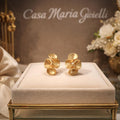 Armonia Studs-Harmony & Balance | 24K Hollow Yellow Gold Earrings AU999 | Casa Maria Gioielli