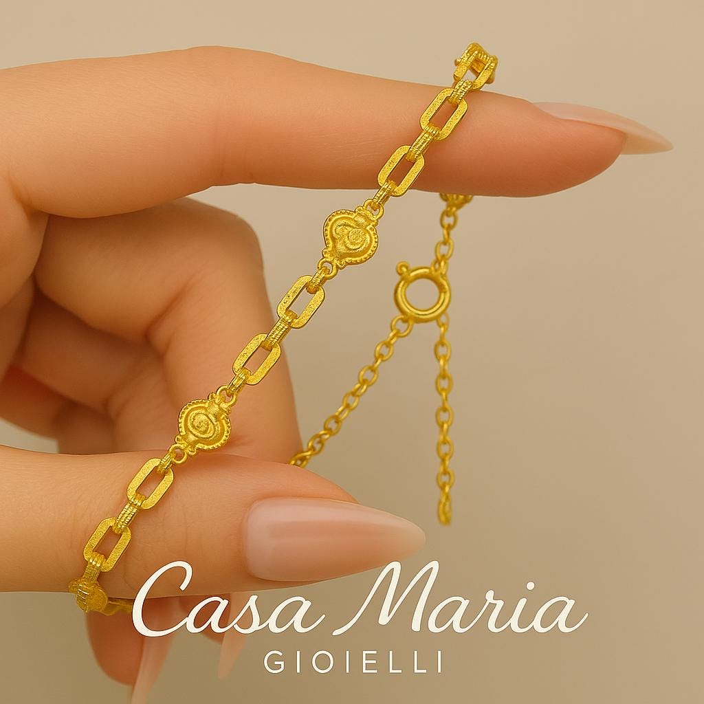 Solna Luna Bracelet - 24K Hollow Yellow Gold AU9999 - Casa Maria Gioielli