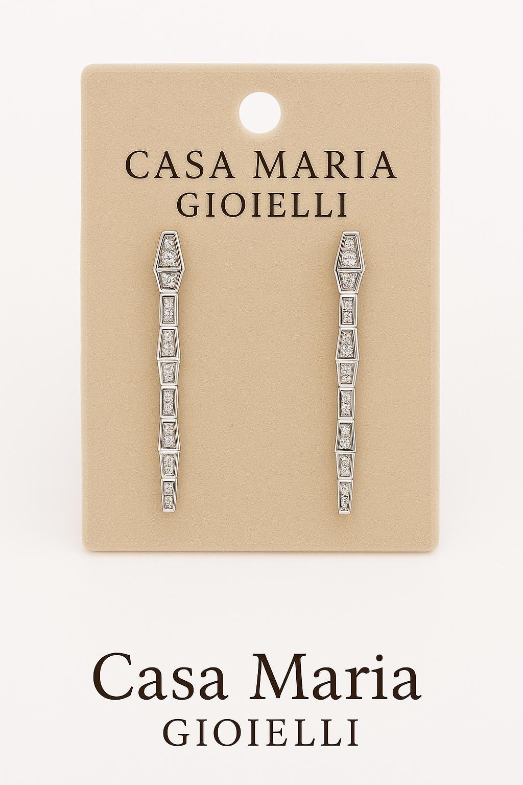 Zirca Twist Serpente Elegant Dangling Earrings 925 Sterling Silver Lab-Grown Diamond –  Casa Maria Gioielli